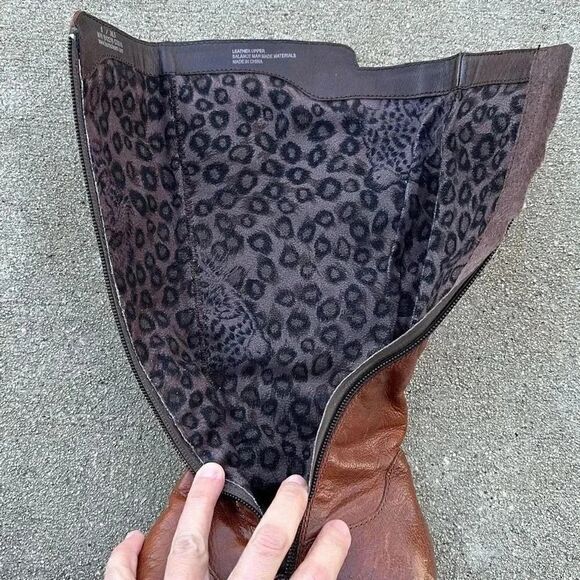 Born Sage Riding Boots Brown Button Side Zipper - Picture 6 of 10